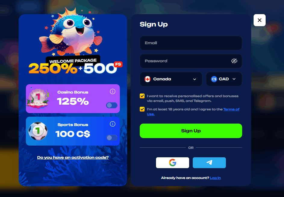 Como Registar-se no Fugu Casino – Passo a Passo
