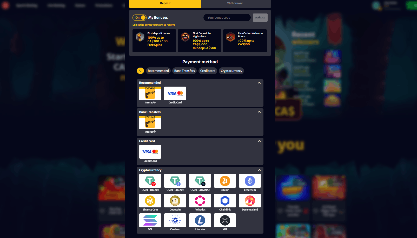 Como Depositar no Hellspin – Métodos de pagamento e depósito mínimo